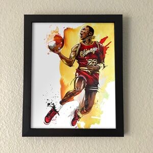Framed Michael Jordan Wall Art - NBA Chicago Bulls Basketball Newly Framed Print